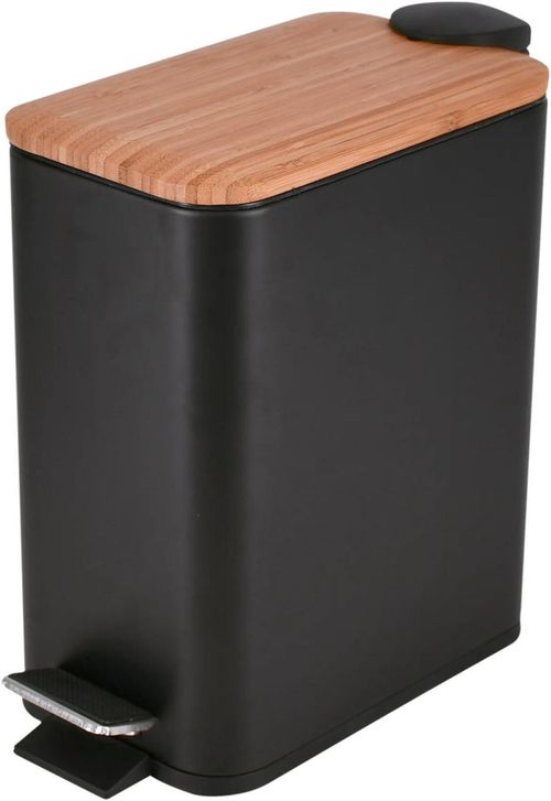 купить Урна для мусора Bisk 08423 patrat RADO cu pedala 5L negru в Кишинёве 