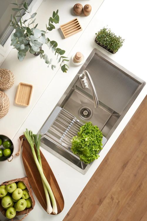 cumpără Chiuvetă bucătărie Fabiano 78x51 Satin+baterie+dozator+cos L/R în Chișinău 