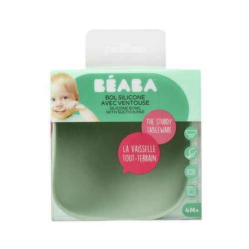 Bol silicon cu ventuza Beaba Sage Green 