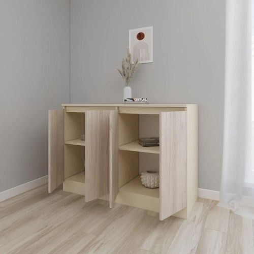cumpără Comodă Smartex (16451) Т8 120cm Ivory+Stejar Deschis în Chișinău 