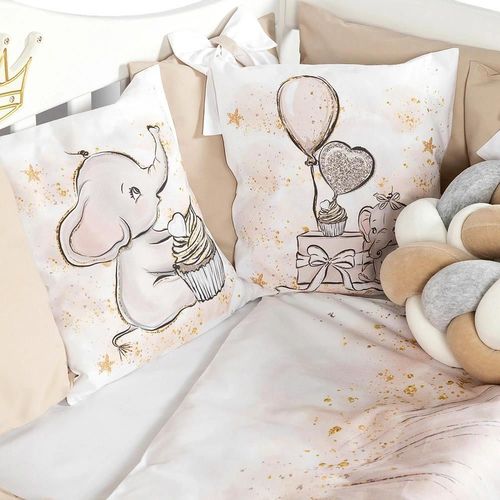 cumpără Lenjerie de pat pentru copii PernaMea Set lenjerie 8 piese Cosita Elefant Maro (PM.105897/4) în Chișinău 