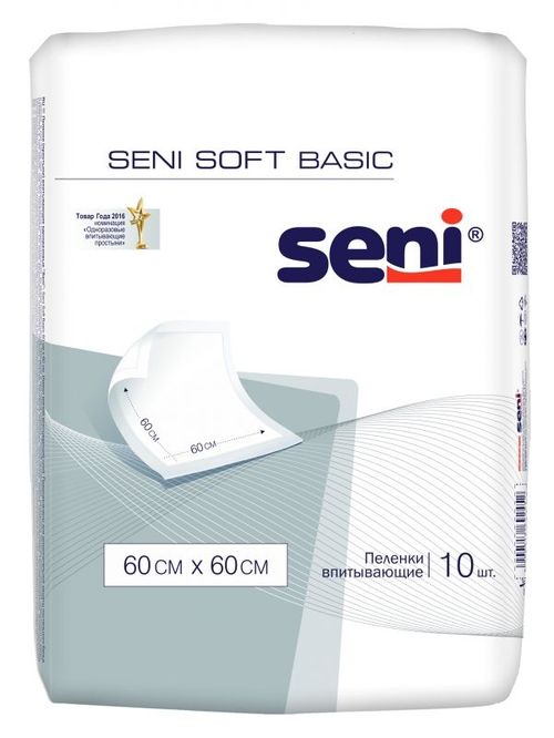 Пелёнки непромокаемые Seni Soft Basic (60х60 см) 10 шт 