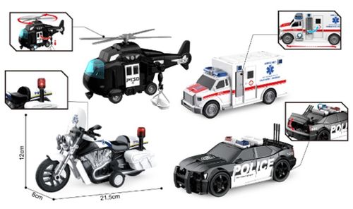 купить Машина Wenyi WY500-4 1:20 Set vehicule de poliție cu fricțiune (lumini/sunete) в Кишинёве 