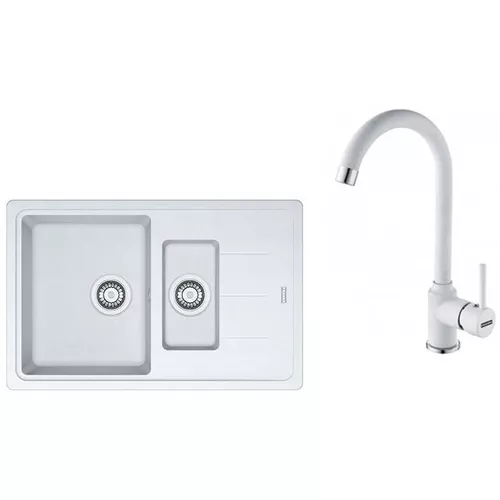cumpără Chiuvetă bucătărie cu bateria Franke 114.0633.752 BFG 651-78 + Pola 1.0 Alb în Chișinău 