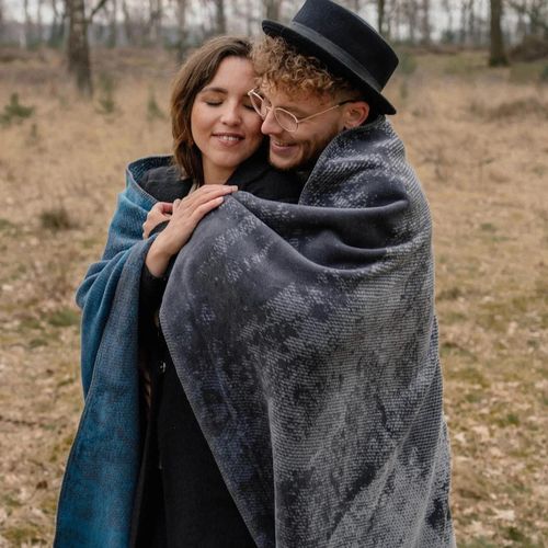 cumpără Textile de casă Ibena 2721/680 Jacquard Decke Rockhampton Dark grey/petrol în Chișinău 