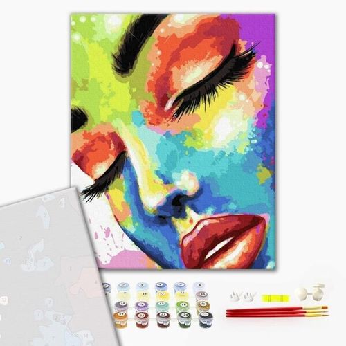 купить Картина по номерам BrushMe PGX37607FC 40x50 сm (fără cutie) Femeie în culori в Кишинёве 