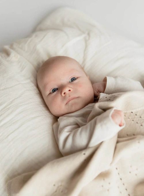 купить Комплект подушек и одеял BIBS 9416216 Вязаное одеяло  Pointelle Ivory (70x100 cm) в Кишинёве 