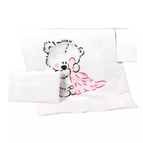 купить Детское постельное белье PernaMea Set lenjerie 3 piese Teddy Love Pink (PM.100468/9) в Кишинёве 