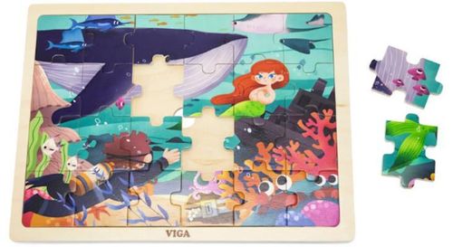 cumpără Puzzle Viga 44645 Puzzle din lemn Universul subacvatic, 24 elem. în Chișinău 