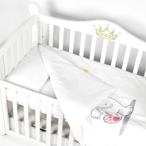 купить Детское постельное белье PernaMea Set lenjerie 3 piese Premium Iepuras gri (PM.100469/4) в Кишинёве 