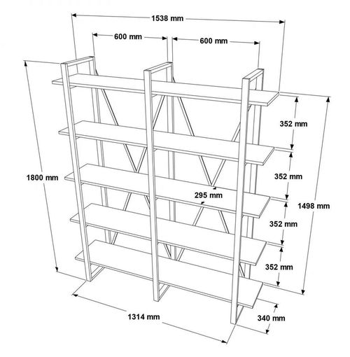 cumpără Raft de birou Trendy MN05-BA 154x180x34cm, raft de carti în Chișinău 