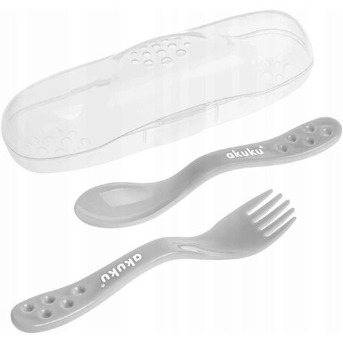 cumpără Seturi pentru hrănire bebelușilor Akuku A0073 Набор ложка и вилка Grey în Chișinău 