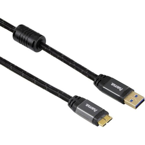купить Кабель для IT Hama 125232 Micro USB 3.0 Cable, 24K gold-pl., double shielded, fabric jacket, 1.80 m в Кишинёве 