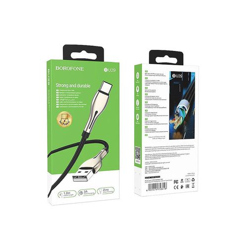 купить Кабель Borofone BU29 Exquisite charging data cable for Type-C 1.2m, black 753618 в Кишинёве 