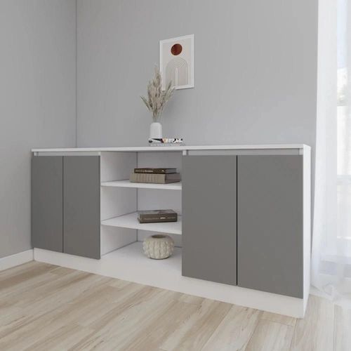 cumpără Comodă Smartex (16306) Т5 180cm Alb+Grafit în Chișinău 