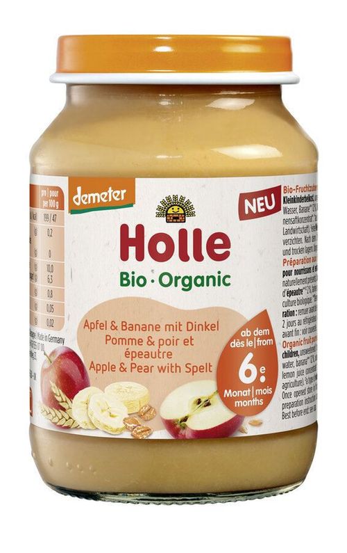 Piure Holle mere, banane si grau spelt (6+ luni) 190 g 