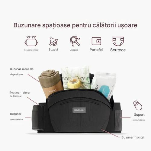 купить Кенгуру Momcozy HC002-BL12NB-A Suport ergonomic pe sold Carrier Black Medium в Кишинёве 