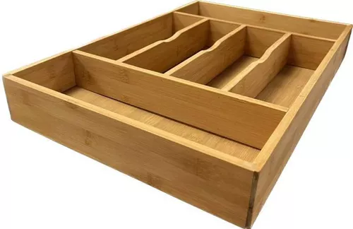 cumpără Suport tacâmuri EuroGold 7108200008 Cutie depozitare cu 6 compartimente din bambus, 45.5x30.5cm în Chișinău 