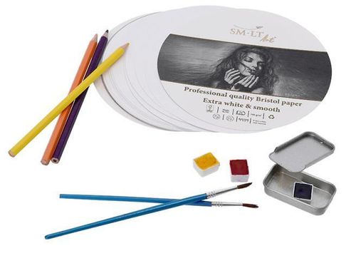 cumpără Set de creație miscellaneous Hârtie pentru schițe SMLT, rotundă, Bristol, albă, 16cm, 20file, extra netedă în Chișinău 
