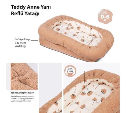 купить Гнездо для новорожденных Sevi Bebe 216-14 Teddy Brown, антирефлюкс в Кишинёве 