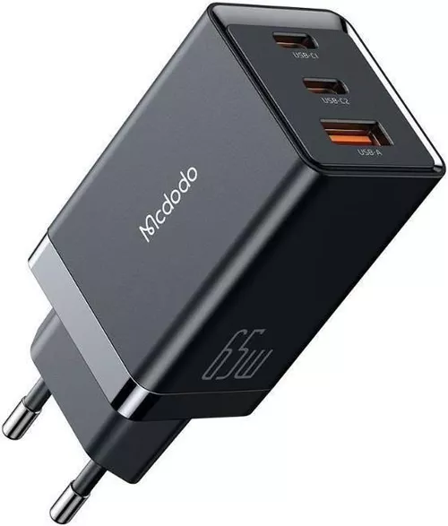 cumpără Încărcător cu fir MCDODO CH-1540 GaN 5 Mini Chargers 2xType-C 1xUSB 65W, Black în Chișinău 