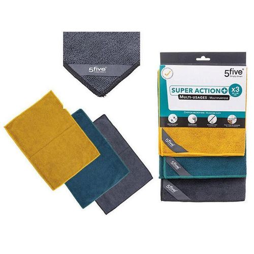 купить Аксессуар для уборки 5five 51990 Набор тряпок микрофибра Cleaning 30х40cm, 3шт в Кишинёве 