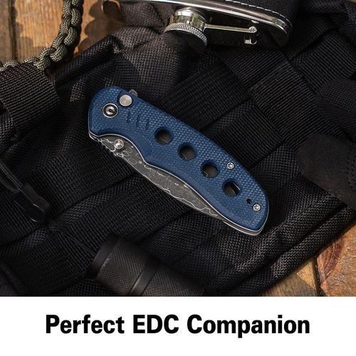 купить Нож походный Civivi C23085B-DS1 Triptych, mâner Canvas Micarta albastru, Button Lock в Кишинёве 