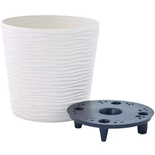 cumpără Ghiveci pentru flori Aleana 115089 cu insertie Fiujin d23.5x22 cm, white rose în Chișinău 