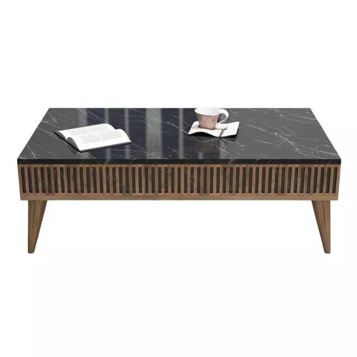 cumpără Măsuţă cafea Trendy Milano, Nuc, Negru 105x34x60cm în Chișinău 