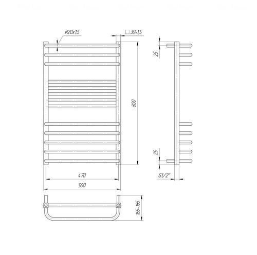 Полотенцесушитель Гера-Люкс  800х500/470 