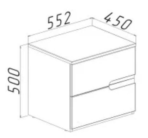 cumpără Noptieră Bayro Bayro Modena 550x500x450 Ручка Sorrento серый камень în Chișinău 