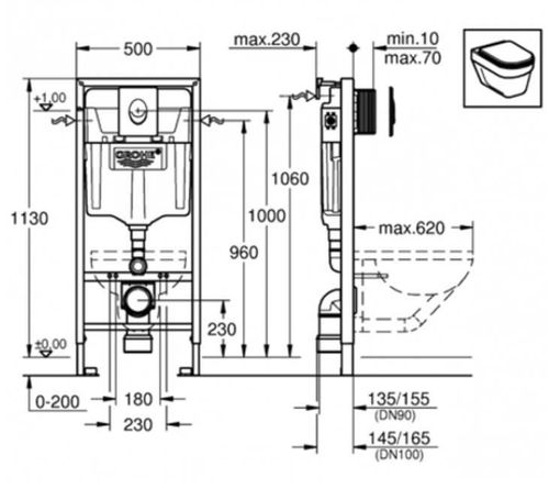 cumpără Rezervor WC Grohe Rama WC Rapid SL+ clapeta Skate Air Crom 38721001 în Chișinău 