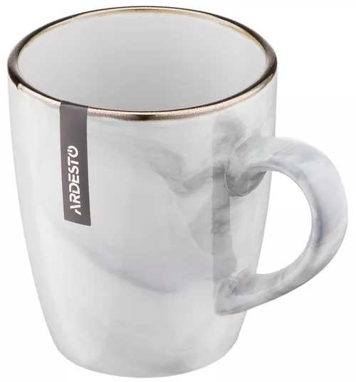 купить Чашка Ardesto AR2939MRW Marmo, 390 мл, белый в Кишинёве 