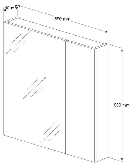 купить Зеркало для ванной miscellaneous NANTES 85 Alb cu dulap baie в Кишинёве 