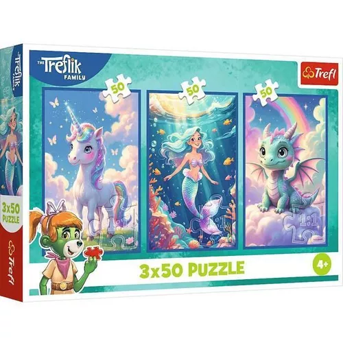 купить Головоломка Trefl 34879 Puzzles 3x50 Together in a colourful world, Kazstudio SA The Treflik Family в Кишинёве 