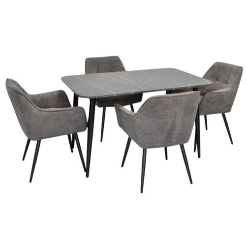 купить Комплект стол и стулья Evelin di Costacurta стол DT-405-6B + 4 стула YTC-090B Dark grey в Кишинёве 