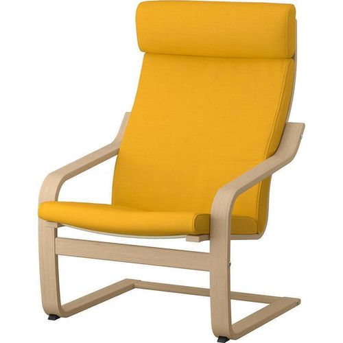 купить Кресло Ikea Poang (Furnir Stejar Alb/Skiftebo Galben) в Кишинёве 