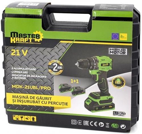 купить Шуруповёрт Master Kraft MDK-21UBL/PRO (motor fara perii) в Кишинёве 