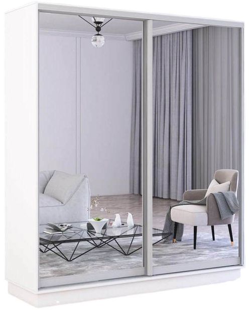 купить Шкаф Mobildor-Lux Fox uși glisante din oglinzi (170x60x200H cm) Alb в Кишинёве 