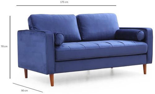 купить Диван Trendy Roma Albastru Marin, 90x70x175cm (2 locuri) в Кишинёве 
