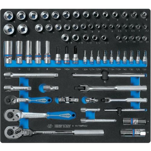 cumpără Set de unelte de mână King Tony 9-5575MR set de accesorii pentru biți tubulare cu 6 capete de 1/4" și 3/8", 75 buc. în Chișinău 