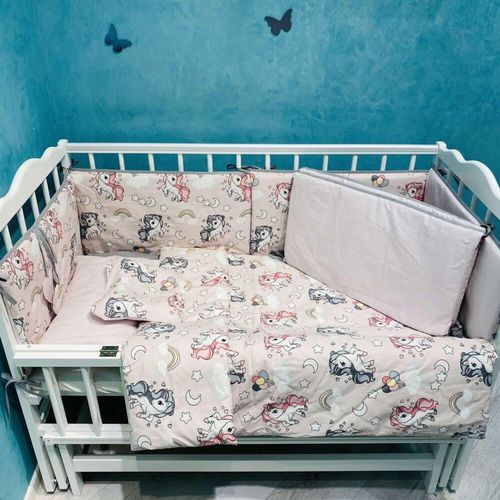 cumpără Lenjerie de pat pentru copii PernaMea Set lenjerie Baby Unicorn roz 8 piese (PM.100507) în Chișinău 