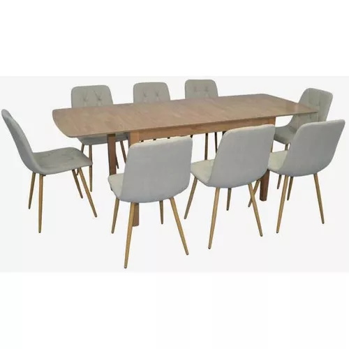 купить Комплект стол и стулья Evelin di Costacurta стол HV-27V Light Brown + 8 стульев YTC-080Wo, BJORN-24 (Light beige) в Кишинёве 