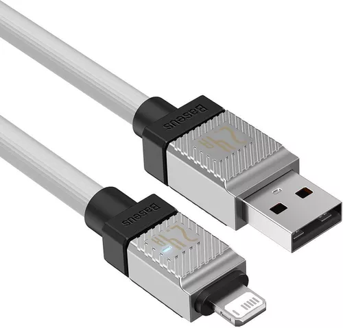 cumpără Cablu telefon mobil Baseus CAKW000402 CoolPlay Series USB-A to Lightning 2.4A 12W 1m, White în Chișinău 