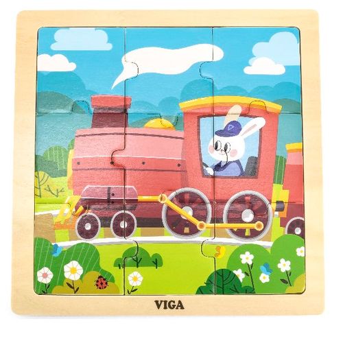 Puzzle din lemn “Locomotivă” 9 elem. VIGA 