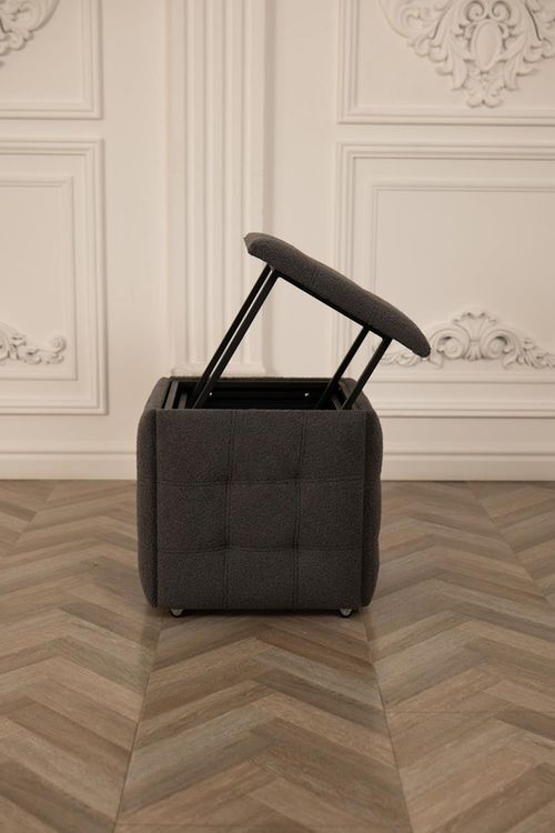 cumpără Puf Nex Home Cub Transformer 5 scaune in 1 N54, Graphite Teddy în Chișinău 