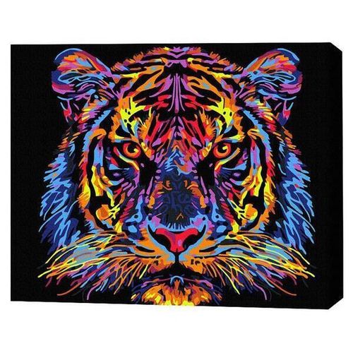 cumpără Tablou pe numere BrushMe BSB0024FC (fără cutie) Tigru multicolor în Chișinău 