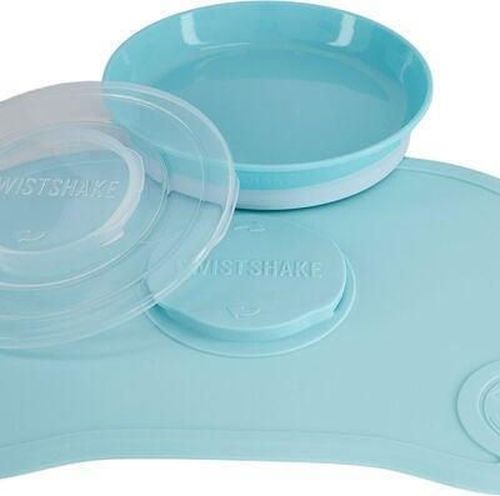 купить Посуда для кормления U-Grow 78440 Set anti-alunecare cu farfurie Twistshake Click-Mat, albastru в Кишинёве 