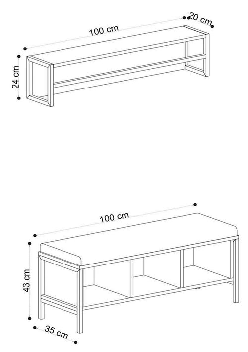 cumpără Mobilă pentru antreu Trendy Shana, 100x43x35cm (GTR001337) în Chișinău 