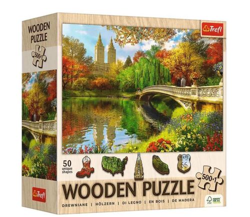 купить Пазл Trefl 20157 Wooden puzzle 500+1. Manhattan, Parcul Central в Кишинёве 